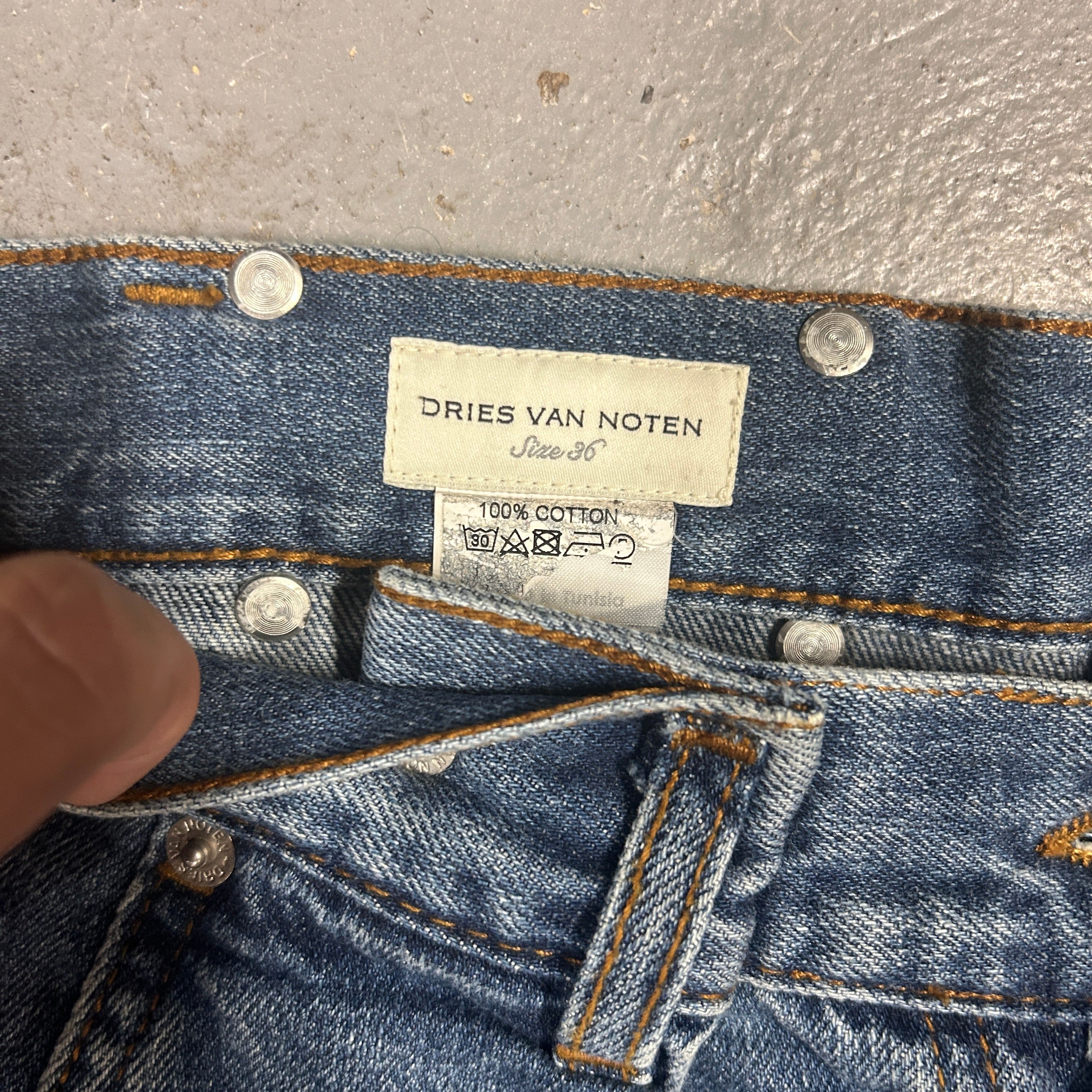 Vintage 90s Dries Van Noten Pleated Front Wide Leg Designer Jeans