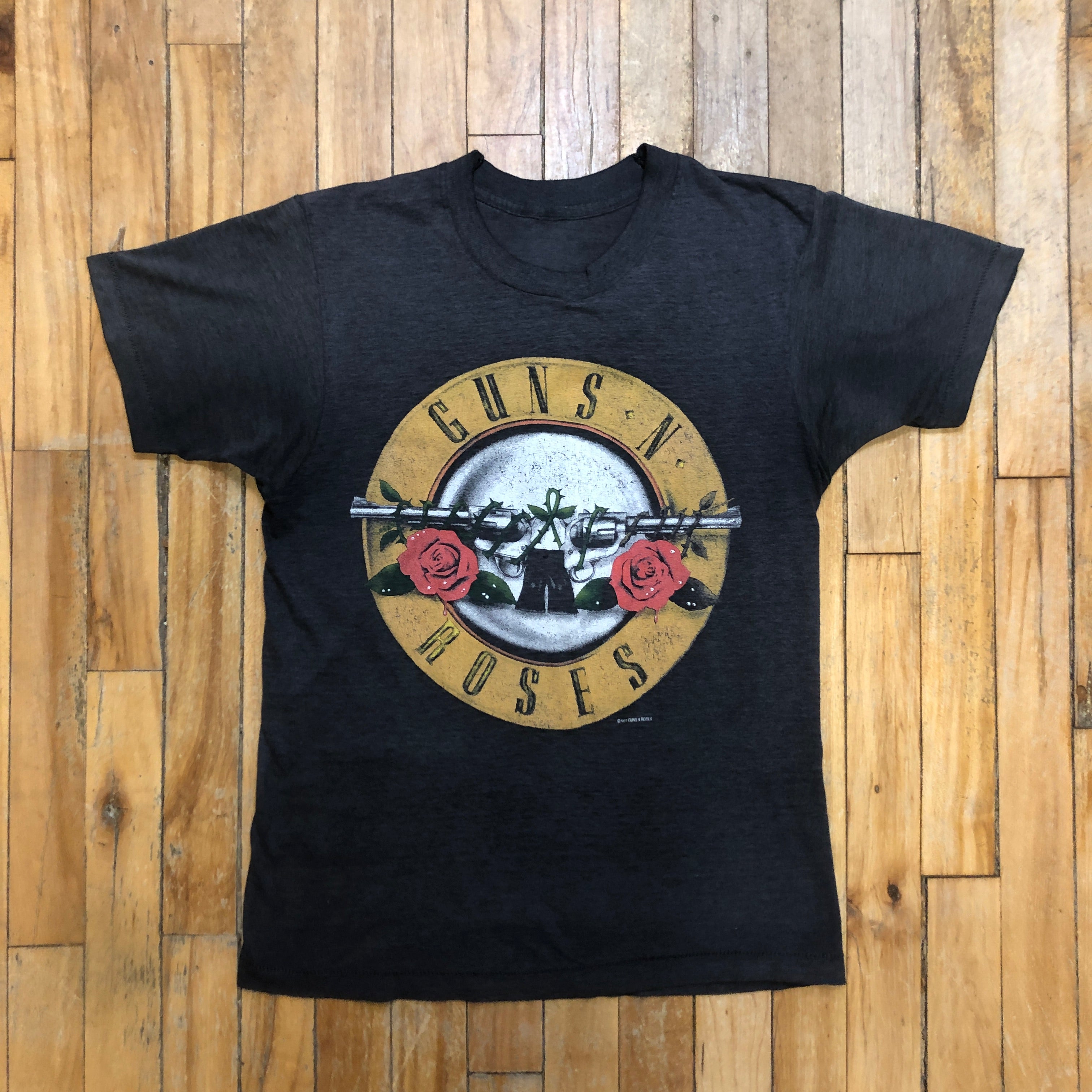 GUNS N' ROSES 美品 80s 1987 WAS HERE Tシャツ 1987 Guns N' Roses Was Here Logo Single Stitch T-Shirt Size Medium
