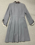 Vintage Marc Jacobs Grey Coat with Velvet Bows and Ruffle Details