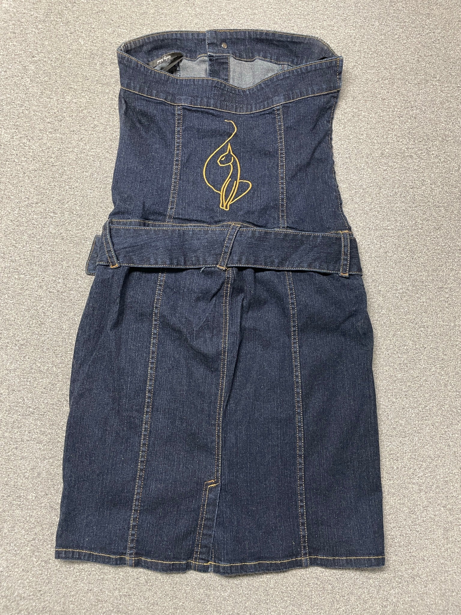 baby phat dress Vintage Y2K Baby Phat Denim Strapless Dress