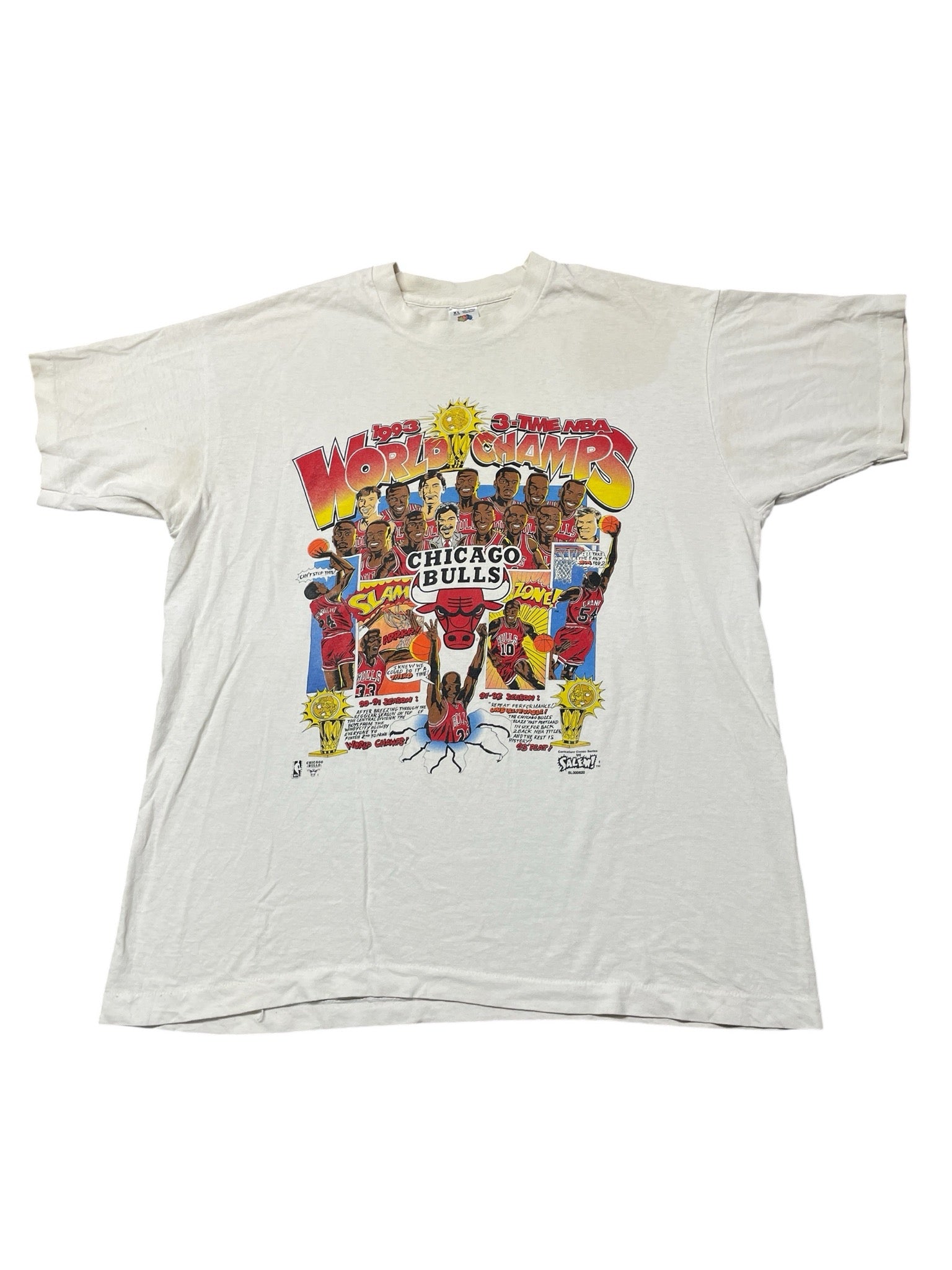 Vintage 1993 Chicago Bulls NBA World Champs T-Shirt 90s