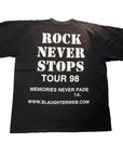 90s Slaughter "Rock Never Stops" Vintage Band Tour T-Shirt