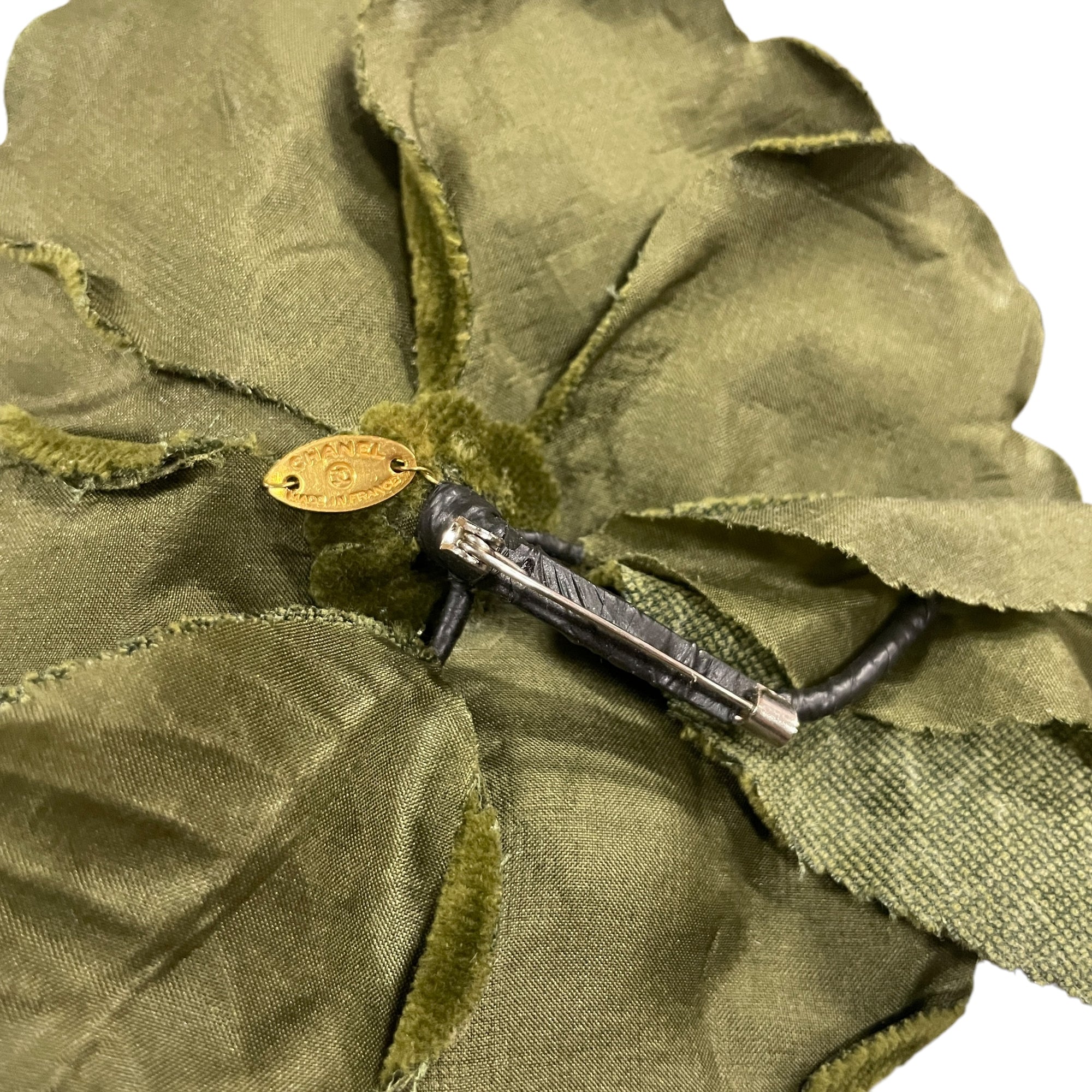 Vintage Chanel Camellia Velvet Floral Brooch Made in France