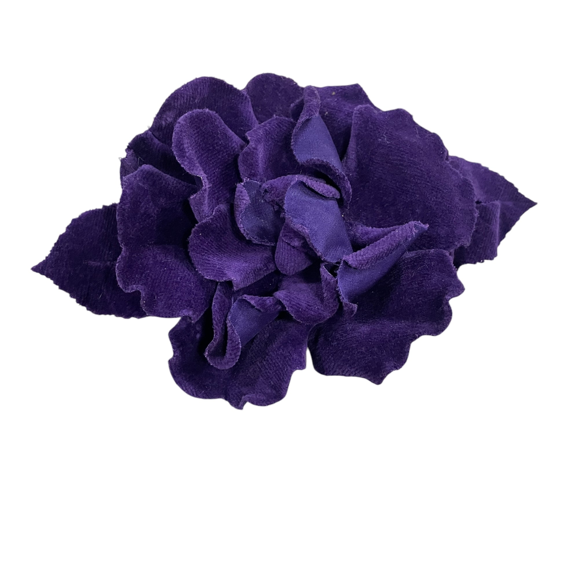 Vintage Chanel Camellia Velvet Floral Brooch Made in France