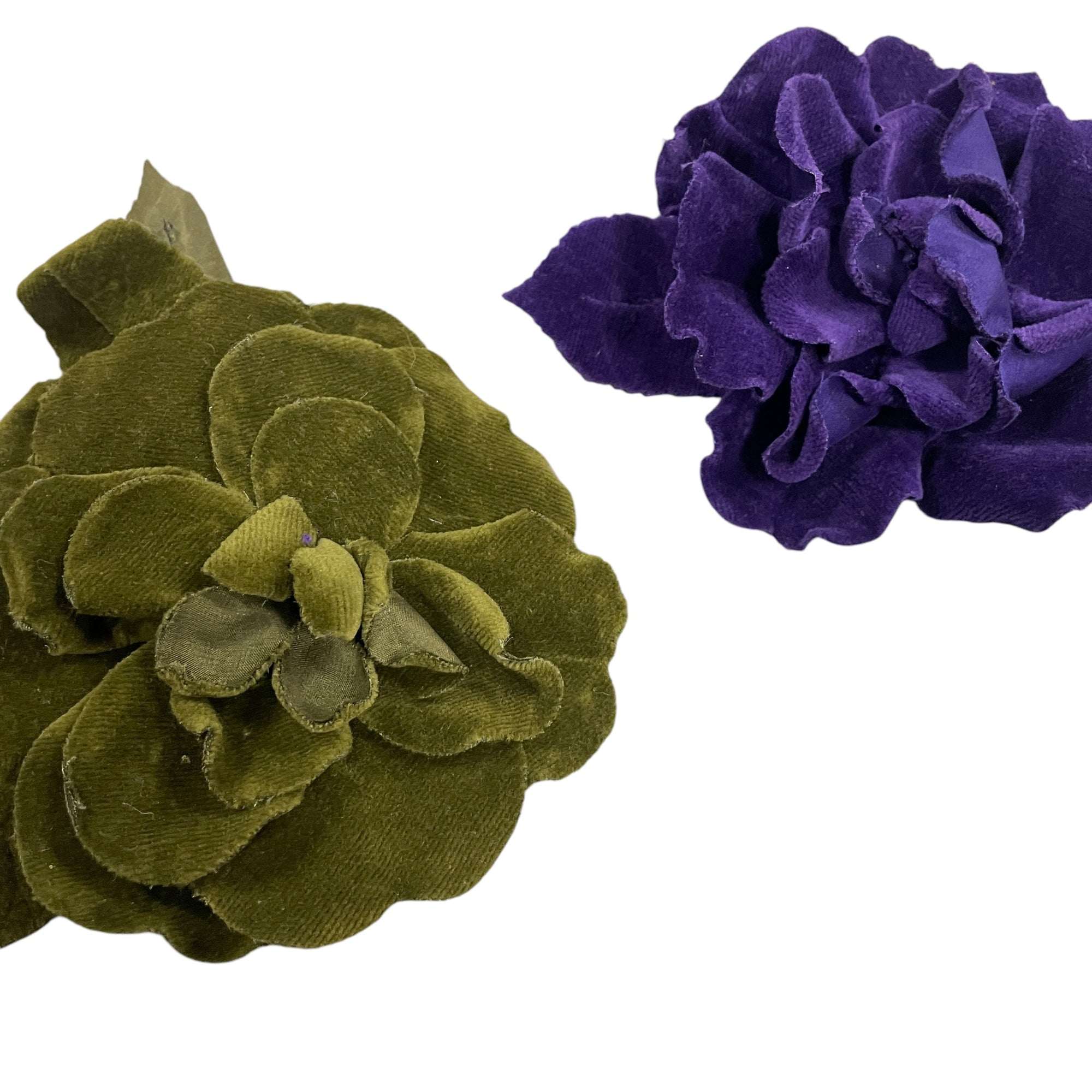 Vintage Chanel Camellia Velvet Floral Brooch Made in France