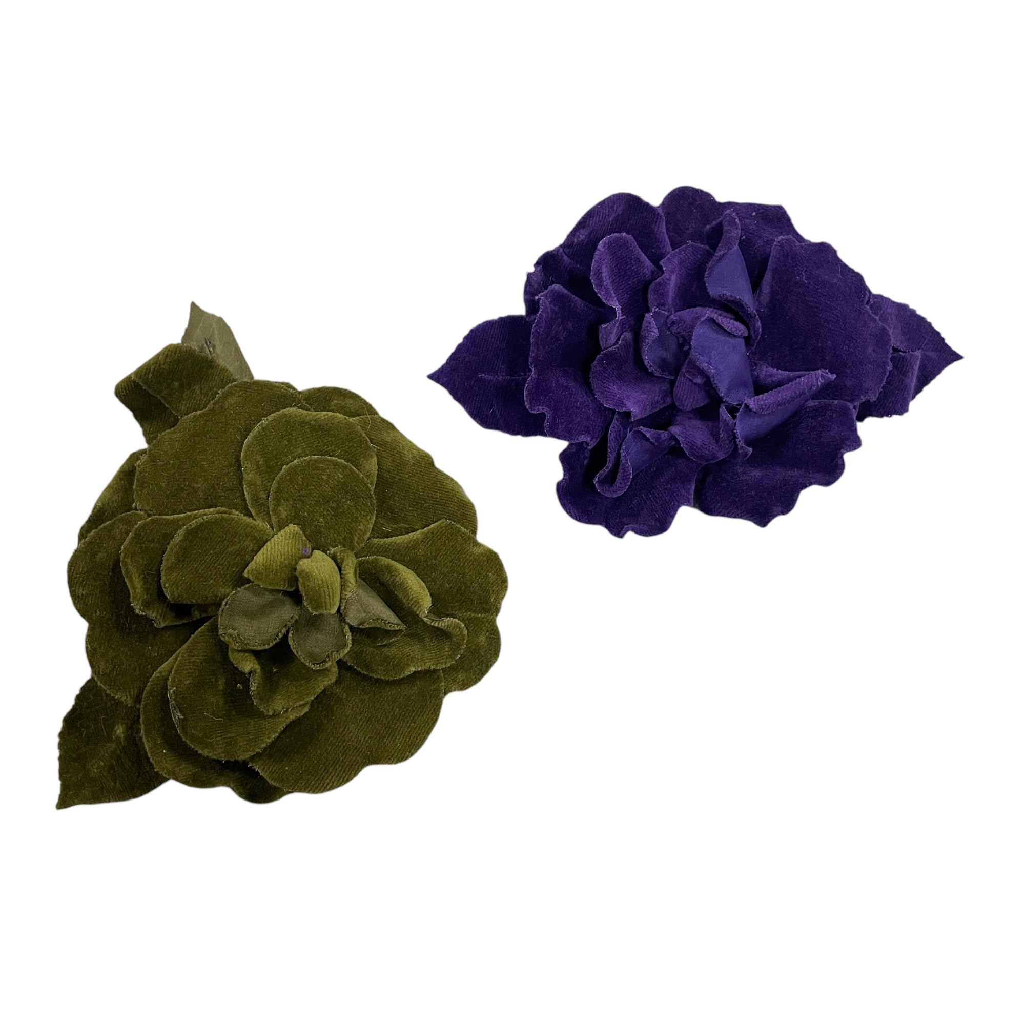 Vintage Chanel Camellia Velvet Floral Brooch Made in France