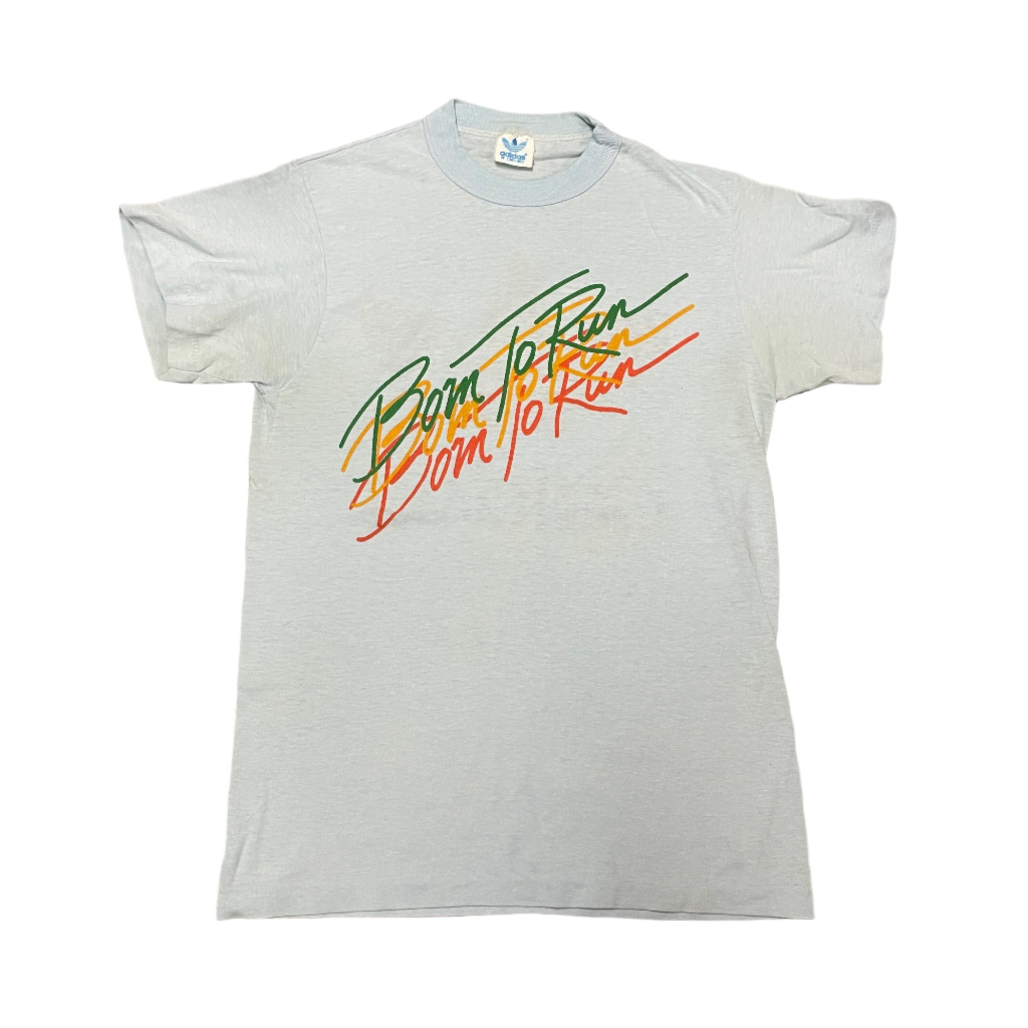 1980s Adidas "Born to Run" Vintage Single Stitch Graphic T-Shirt Made in USA