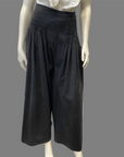 Chanel Spring '03 Vintage Designer Denim Palazzo Pleated Trousers Made in France Size 31" Bottoms Black Market