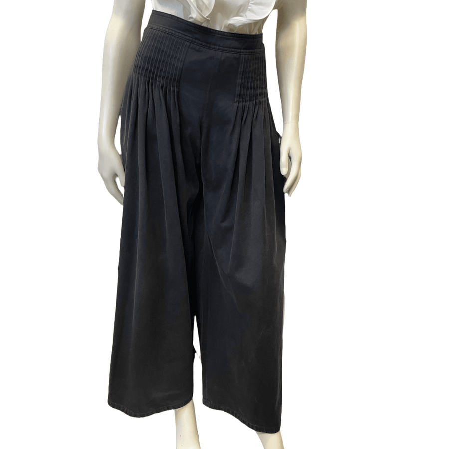 Chanel Spring '03 Vintage Designer Denim Palazzo Pleated Trousers Made in France Size 31