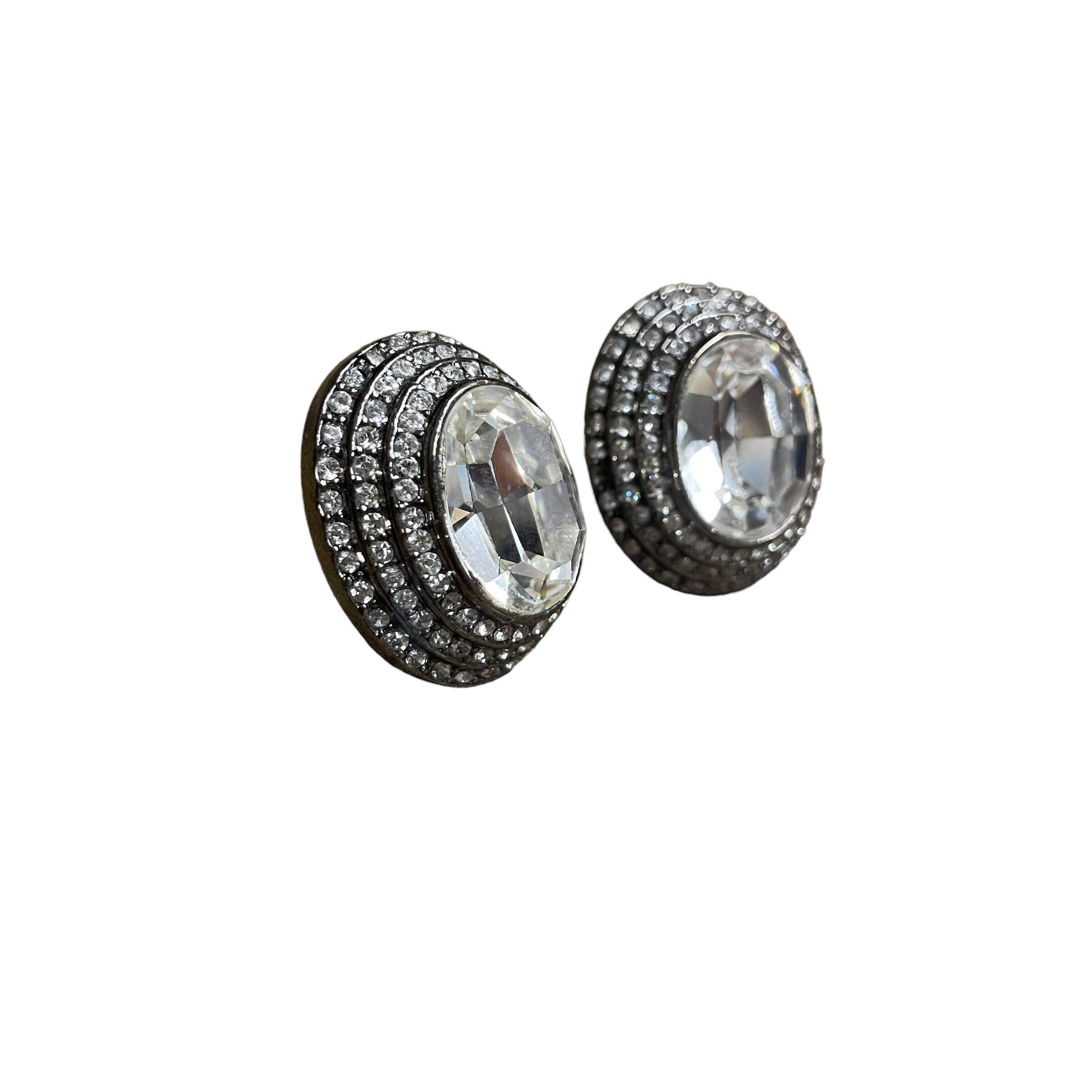 Costume Jewelry Vintage Crystal Clip on Earrings