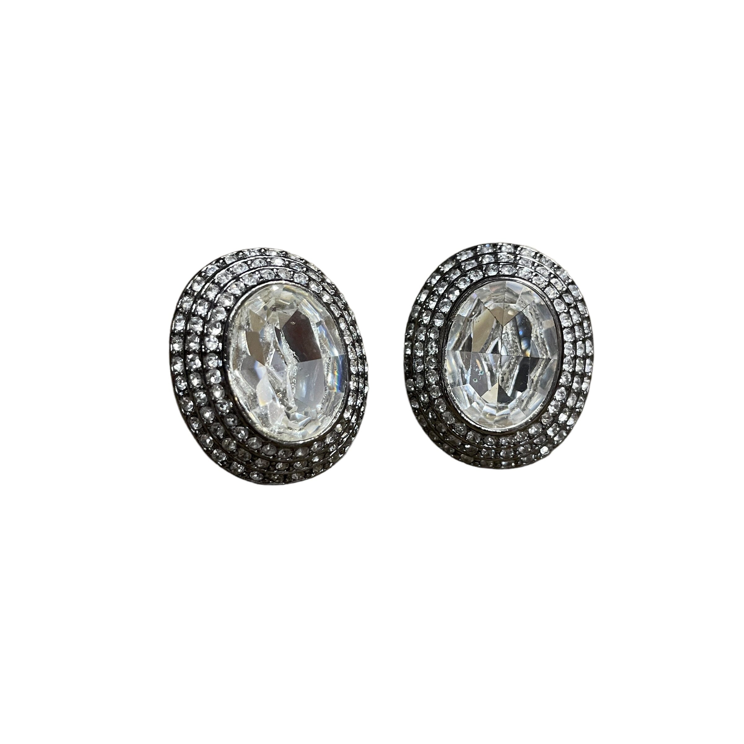 Costume Jewelry Vintage Crystal Clip on Earrings