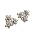 Floral Crystal & Pearl Vintage Edidi Clip-on Statement Earrings Accessories Black Market Vintage