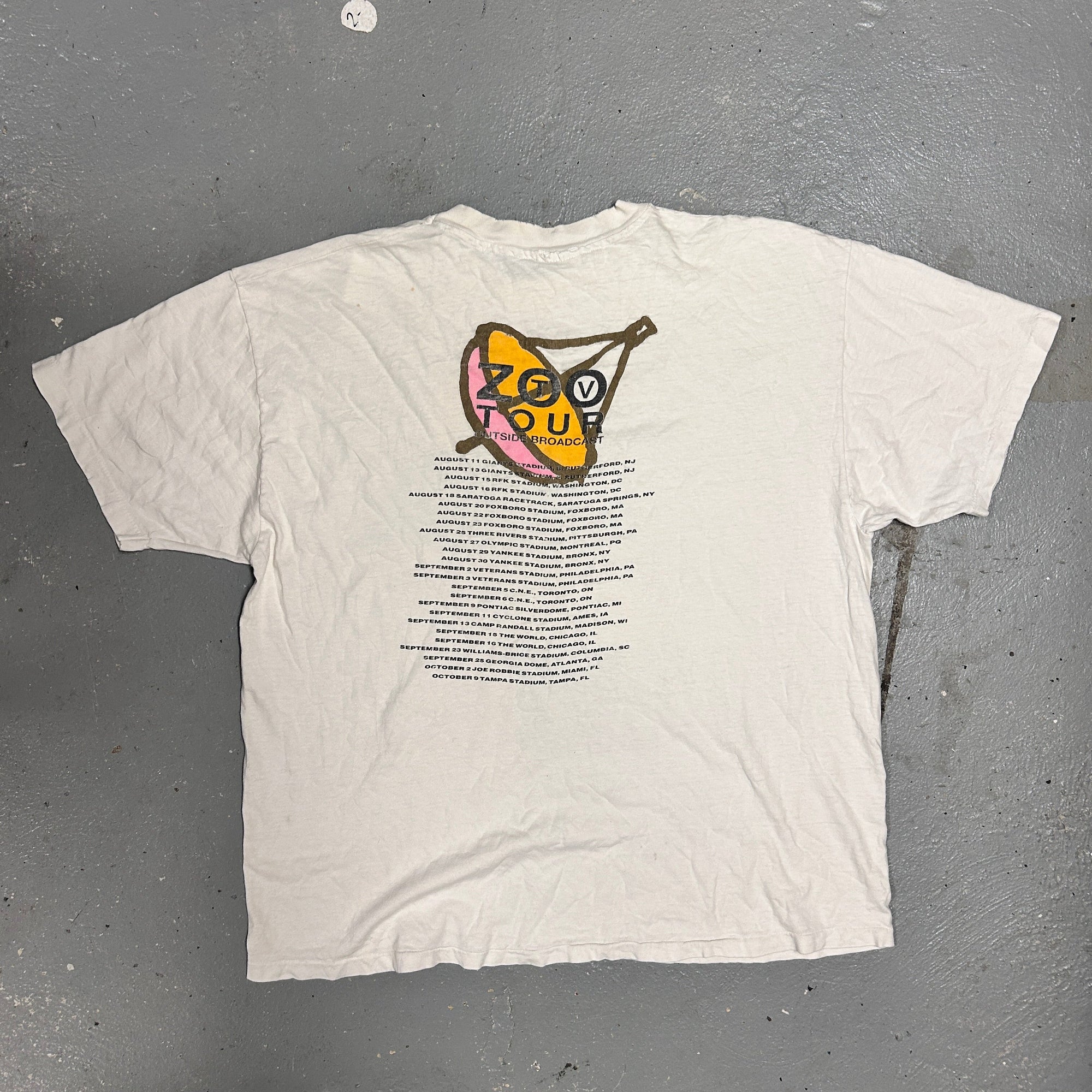 Vintage 90s U2 "Zoo TV" '92 Tour Band T-Shirt