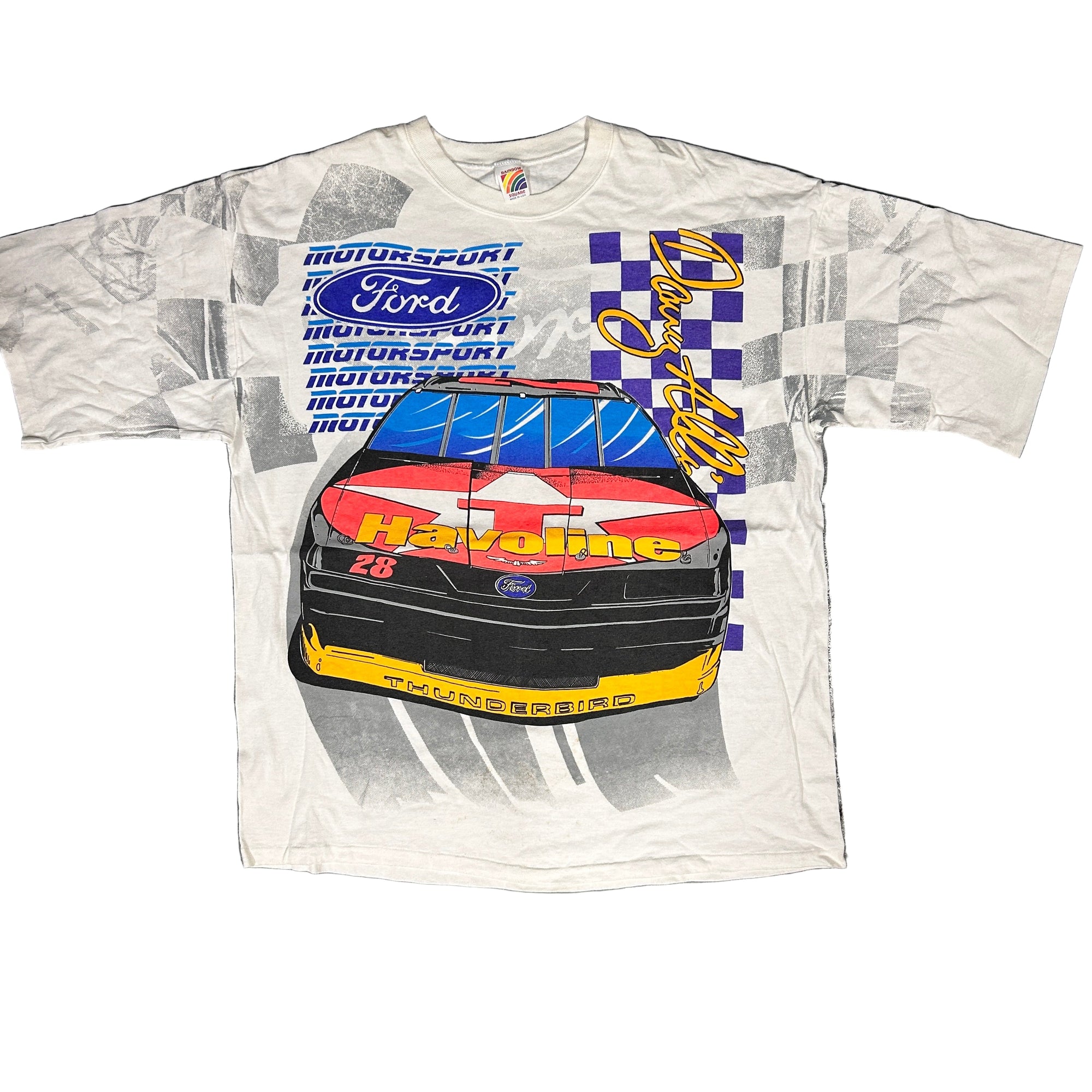 Vintage 90s Davey Allison Havoline Racing Graphic T-Shirt Single Stitch