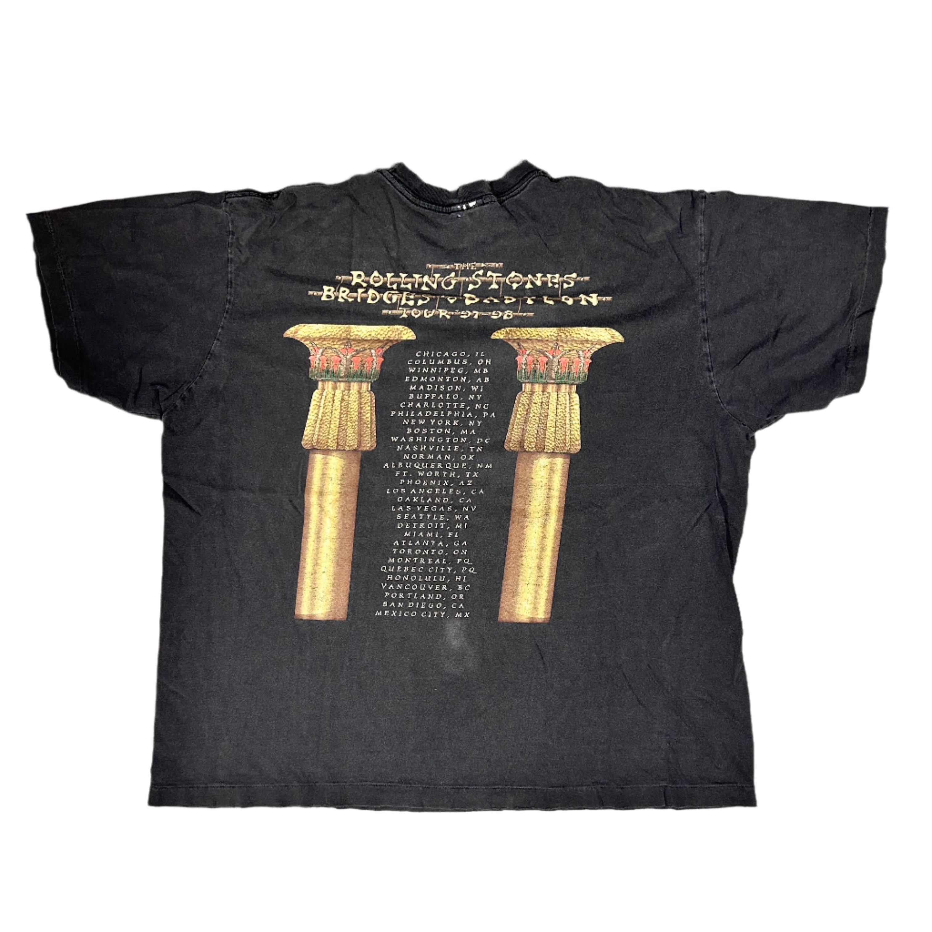 1997ROLLINGSTONES tシャツBRIDGES TO BABYLON Vintage the Rolling Stones Bridges to Babylon World Tour