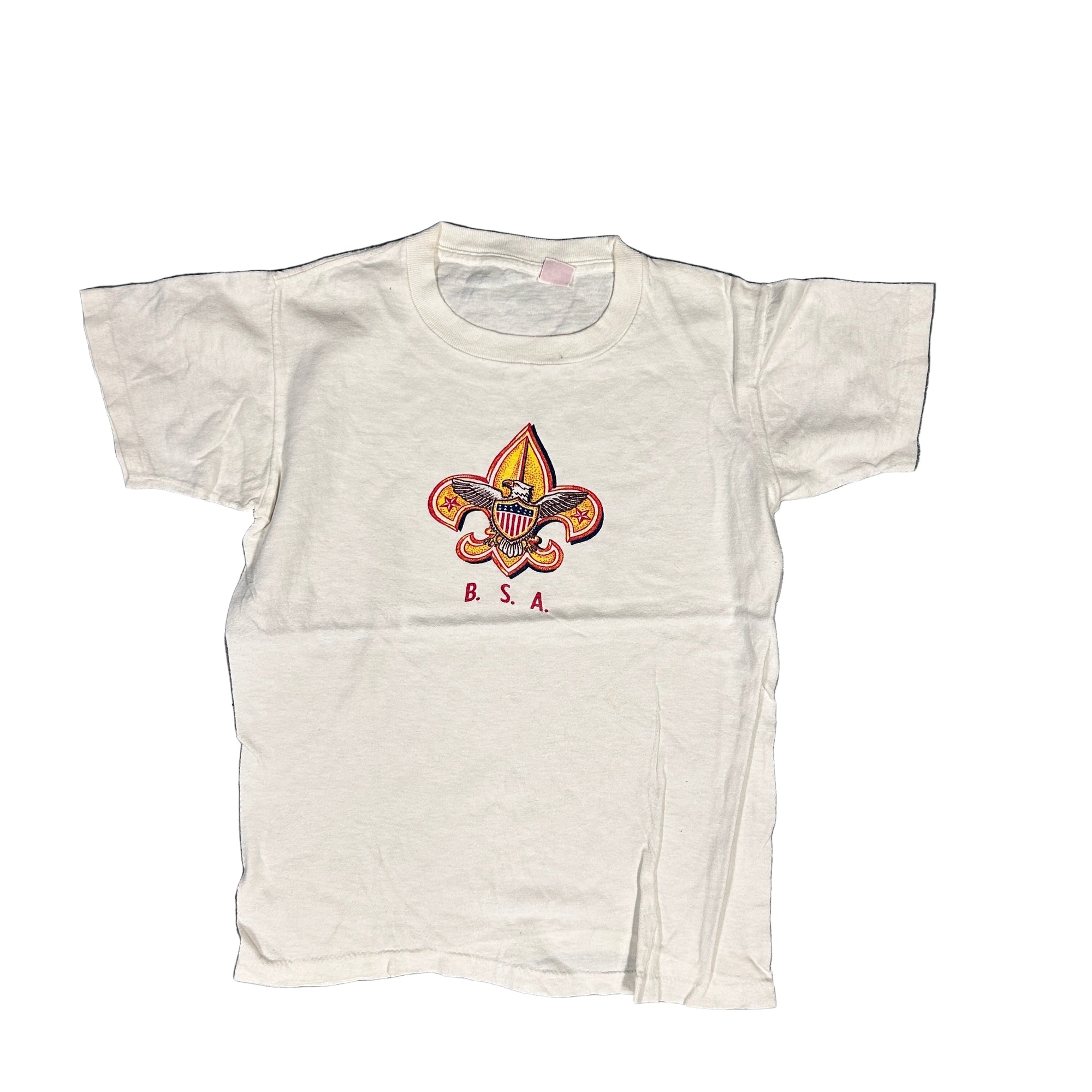 Vintage 1980s Boy Scouts Of America T-Shirt / White Fleur-de-lis Logo / Youth Organization