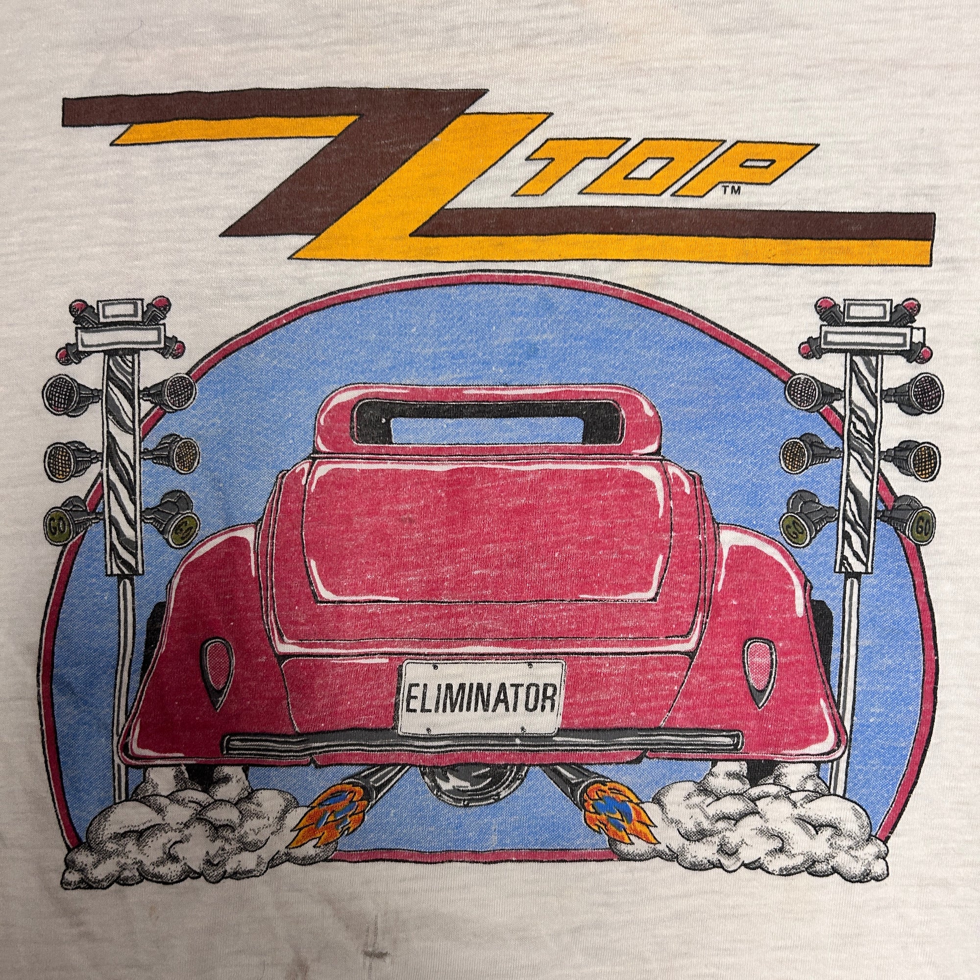 Vintage 80s ZZ Top "Eliminator" 1983 Sleeveless Tour T-Shirt