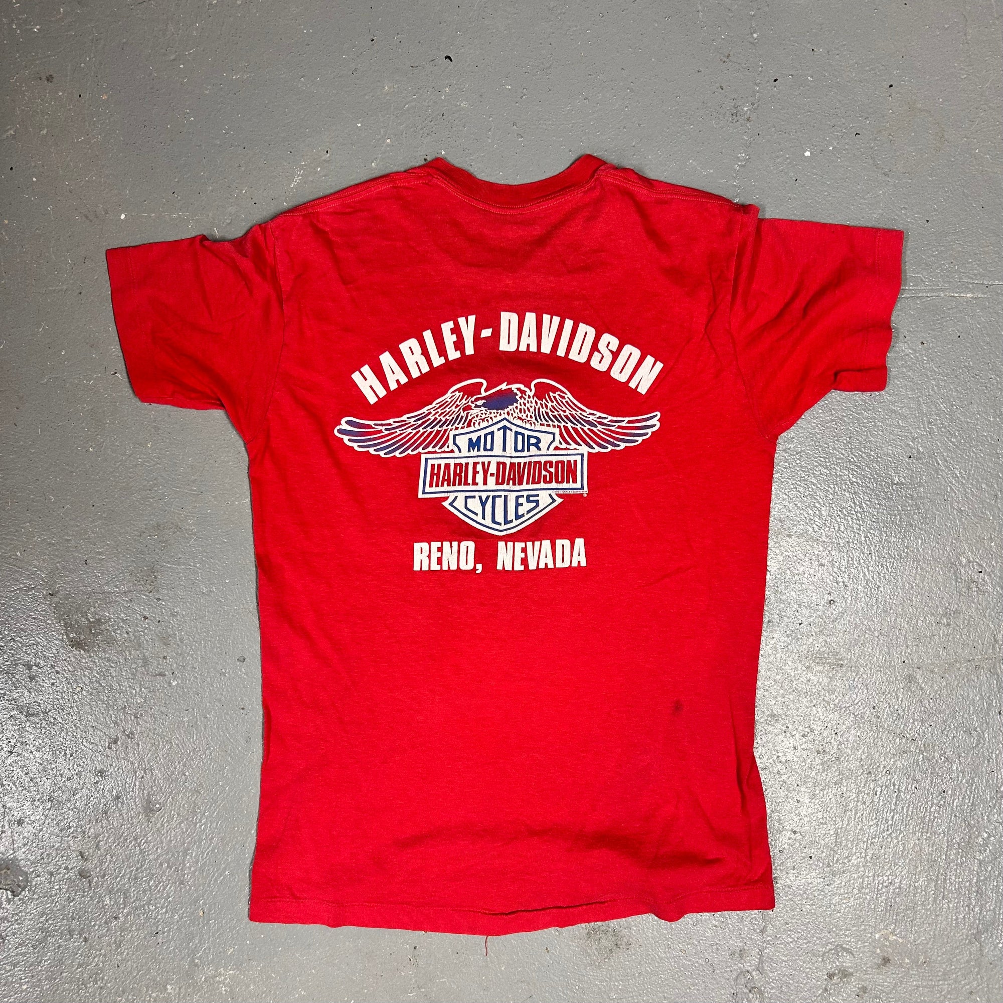 Vintage 1980s Harley Davidson Single Stitch Biker Pocket T-Shirt