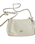 NWT Designer Coach Leather Crossbody Purse in Cream with Gold Accents Accessories Black Market Vintage