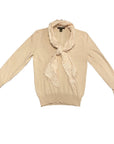 Vintage Designer Louis Vuitton Cashmere Sweater With Detachable Scarf Accent Made In Italy