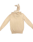 Vintage Designer Louis Vuitton Cashmere Sweater With Detachable Scarf Accent Made In Italy