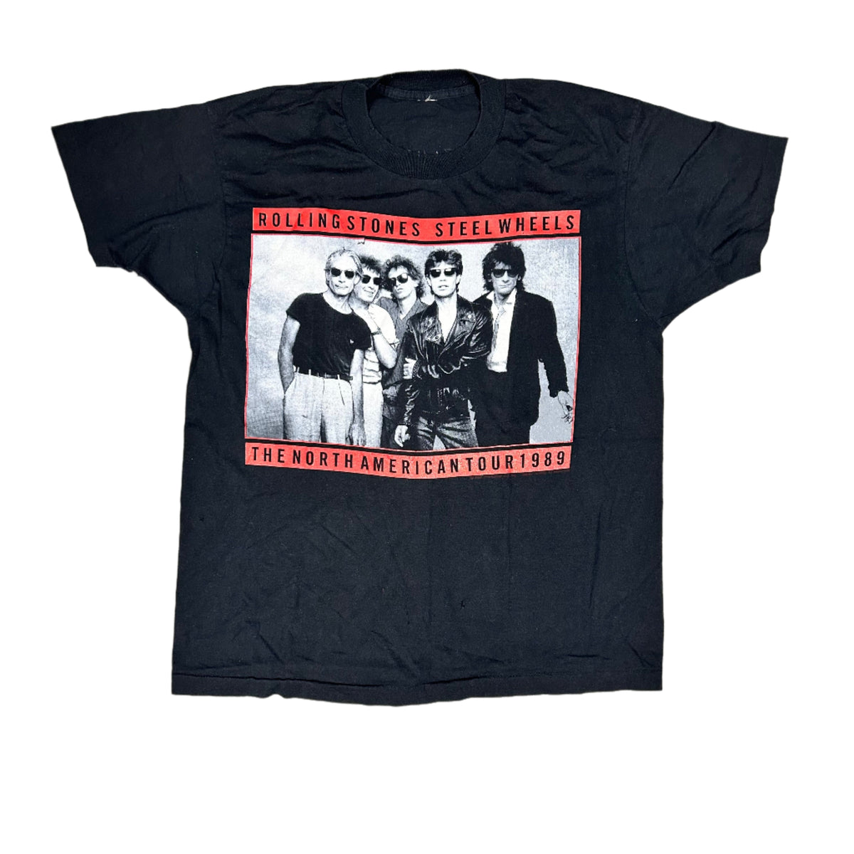 【80's】 ROLLING STONES steel wheel tour T 80s Vintage Rolling Stones 1989 