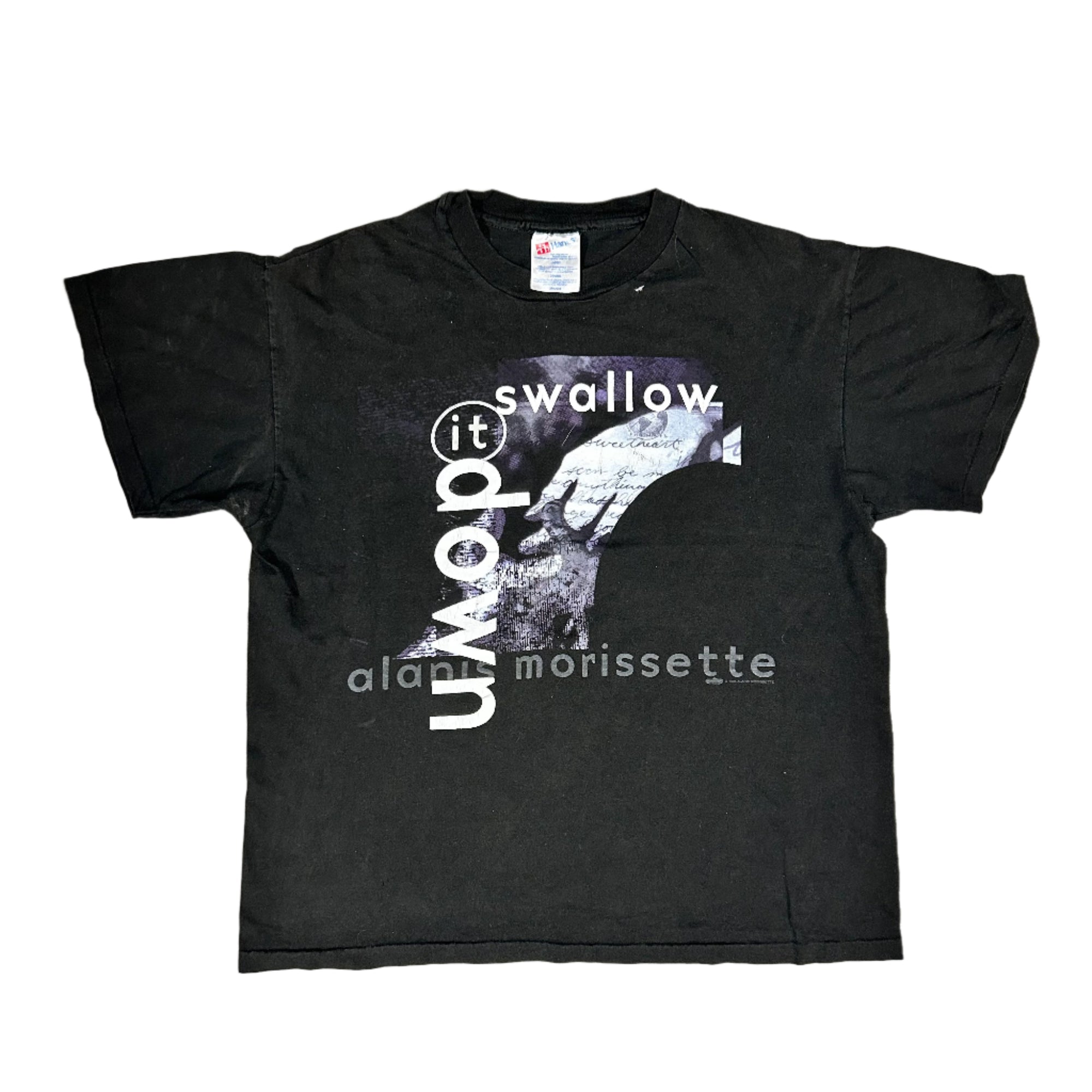 90s Vintage Alanis Morissette Swallow It Down 1996 Tour Band T-Shirt