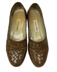 Vintage Bottega Veneta Intrecciato Weave Designer Brown Loafers Made in Italy Size 5.5 Accessories Black Market Vintage