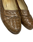 Vintage Bottega Veneta Intrecciato Weave Designer Brown Loafers Made in Italy Size 5.5 Accessories Black Market Vintage