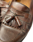 Vintage Designer Ferragamo Men's Leather Loafers with Tassels Made in Italy Accessories Black Market Vintage