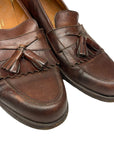 Vintage Designer Ferragamo Men's Leather Loafers with Tassels Made in Italy Accessories Black Market Vintage