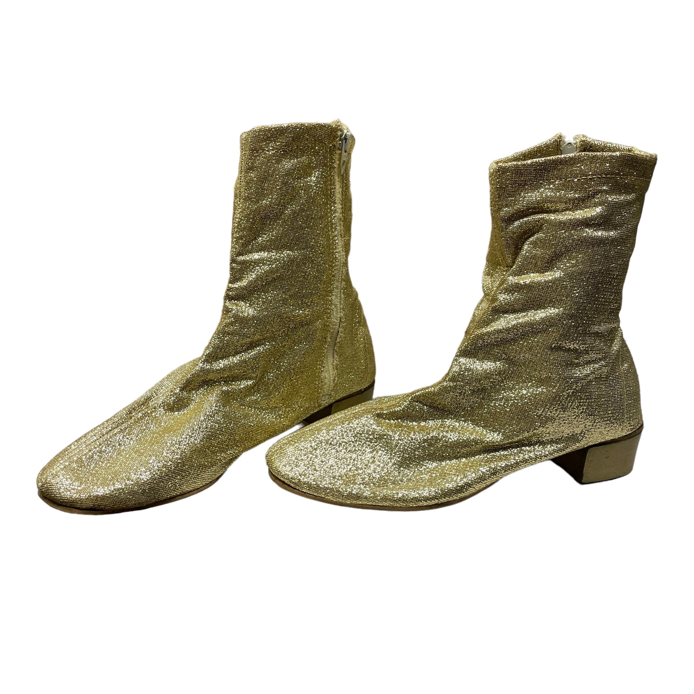 Gold lame boots store