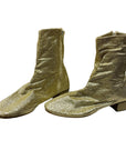 Vintage Freaking Gold Go-go Boots Made in Canada Size 5 with Box Accessories Black Market Vintage