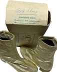 Vintage Freaking Gold Go-go Boots Made in Canada Size 5 with Box Accessories Black Market Vintage