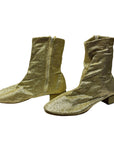 Vintage Freaking Gold Go-go Boots Made in Canada Size 5 with Box Accessories Black Market Vintage