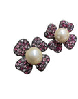 Vintage Kenneth Lane Crystal & Pearl Clip-on Earrings Accessories Black Market Vintage