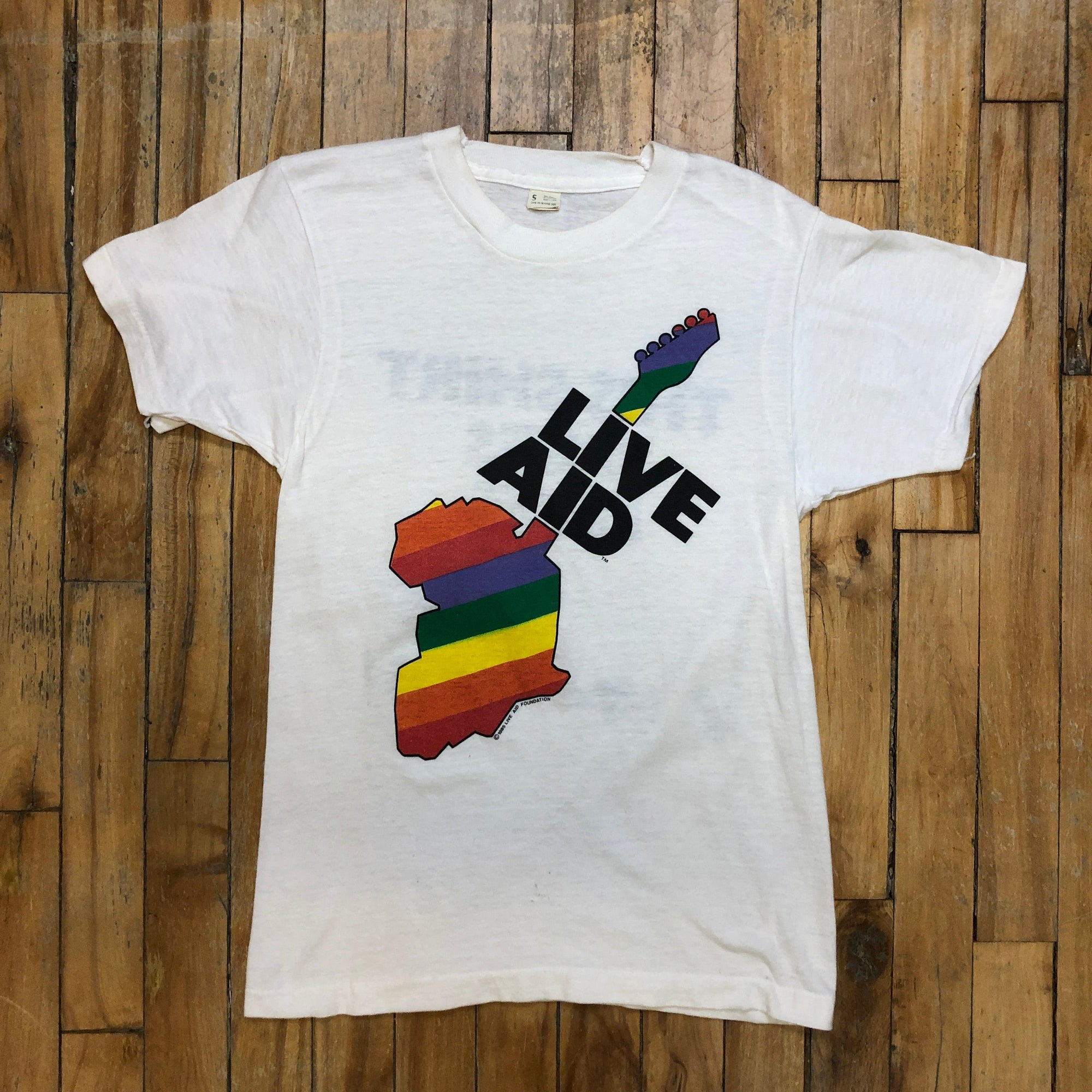 1985 Live Aid Music Festival "This Shirt Saves Lives" Made In USA Single Stitch T-Shirt Size Small T-Shirts Public Butter
