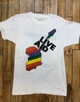1985 Live Aid Music Festival "This Shirt Saves Lives" Made In USA Single Stitch T-Shirt Size Small T-Shirts Public Butter