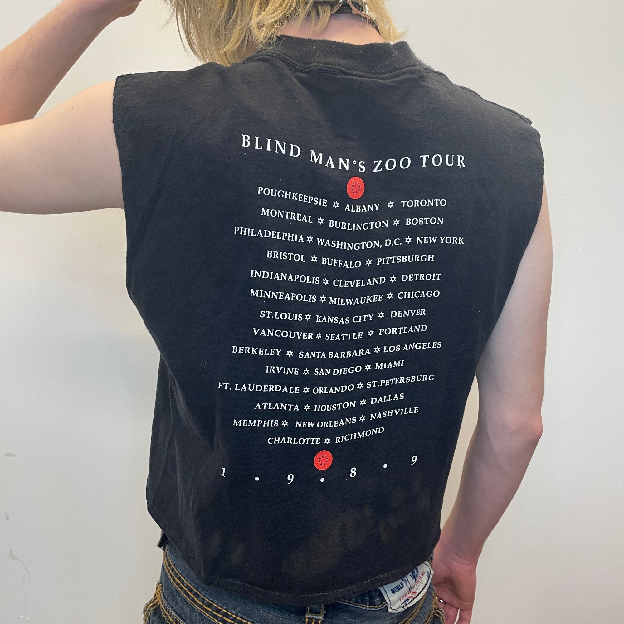 1989 10,000 Maniacs "Blind Man's Zoo" Tour Vintage Made In U.S.A. Single-Stitch Graphic Tank Tee Size L T-Shirts Public Butter