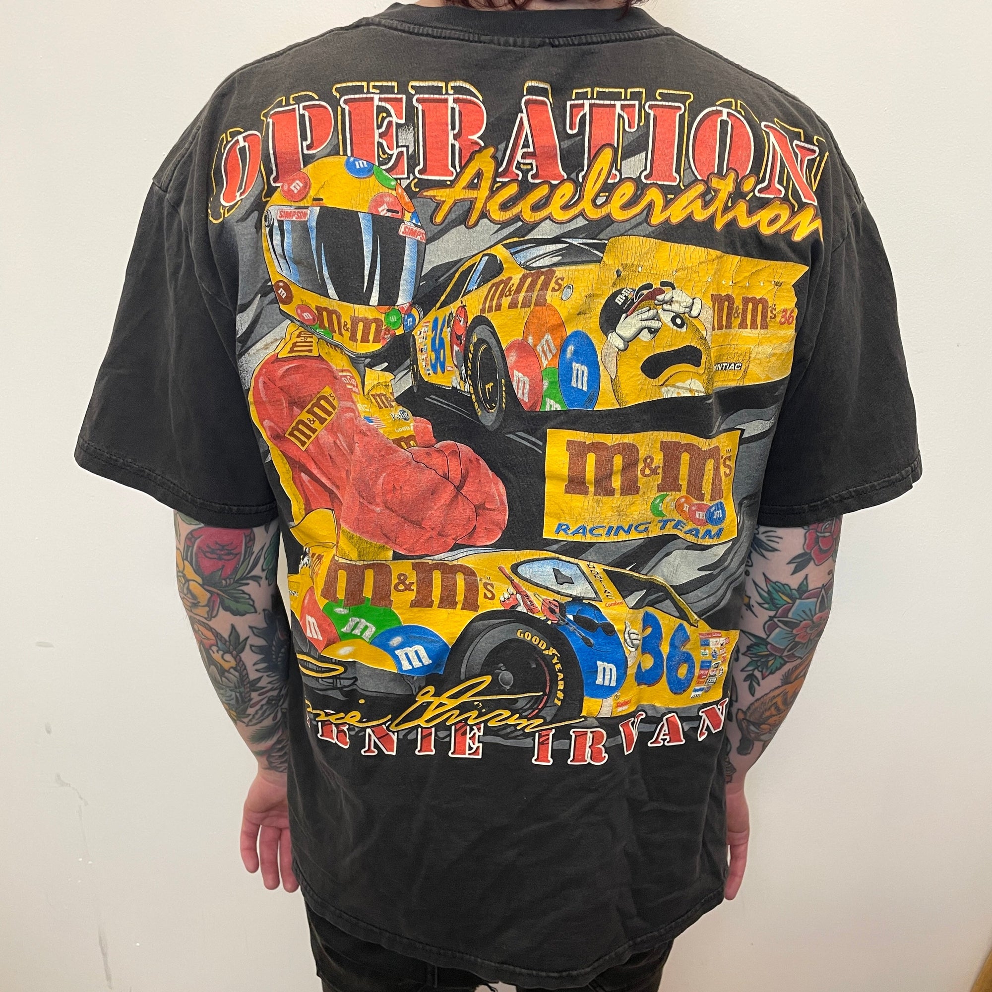 1999 Ernie Irvan "Operation Acceleration" M&Ms Pontiac Vintage Graphic T-Shirt Size XL T-Shirts Public Butter
