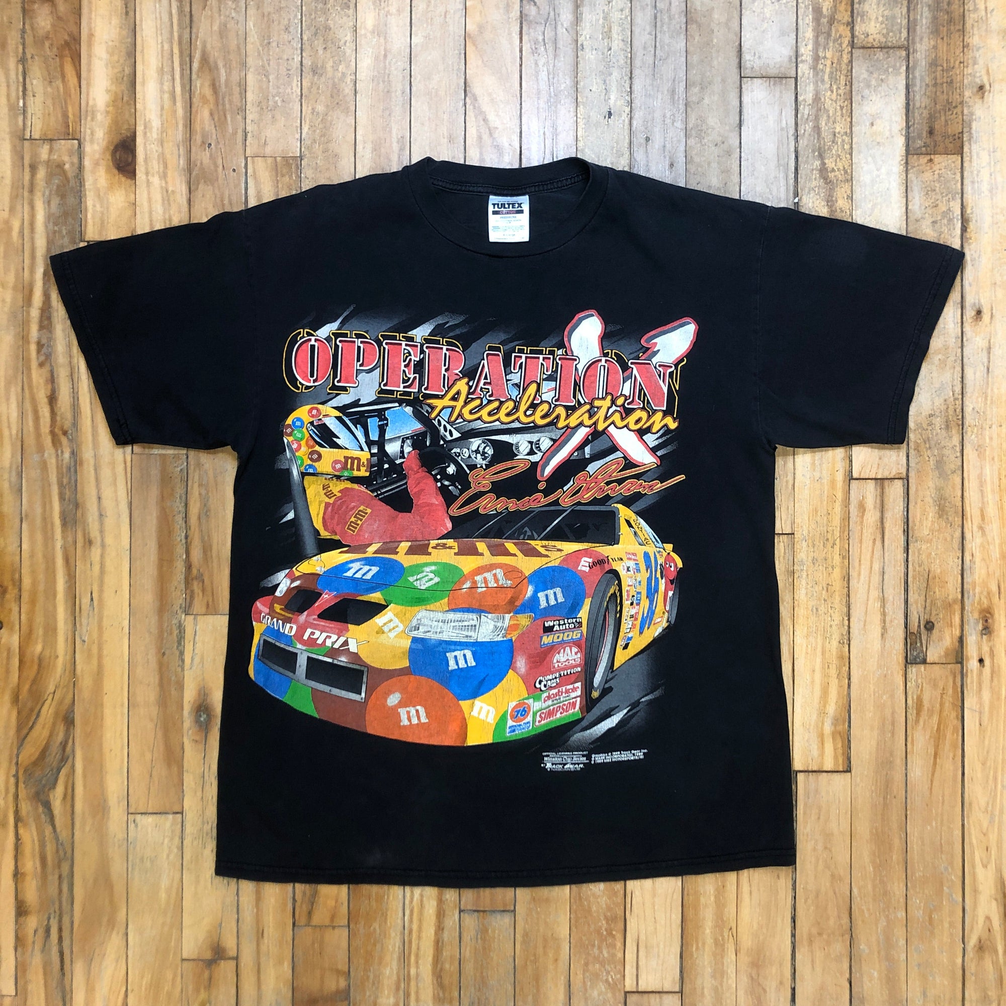 1999 Ernie Irvan "Operation Acceleration" M&Ms Pontiac Vintage Graphic T-Shirt Size XL T-Shirts Public Butter
