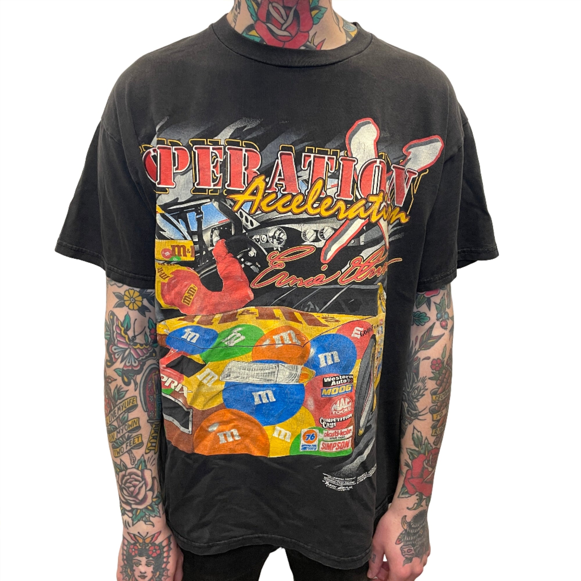 1999 Ernie Irvan "Operation Acceleration" M&Ms Pontiac Vintage Graphic T-Shirt Size XL T-Shirts Public Butter