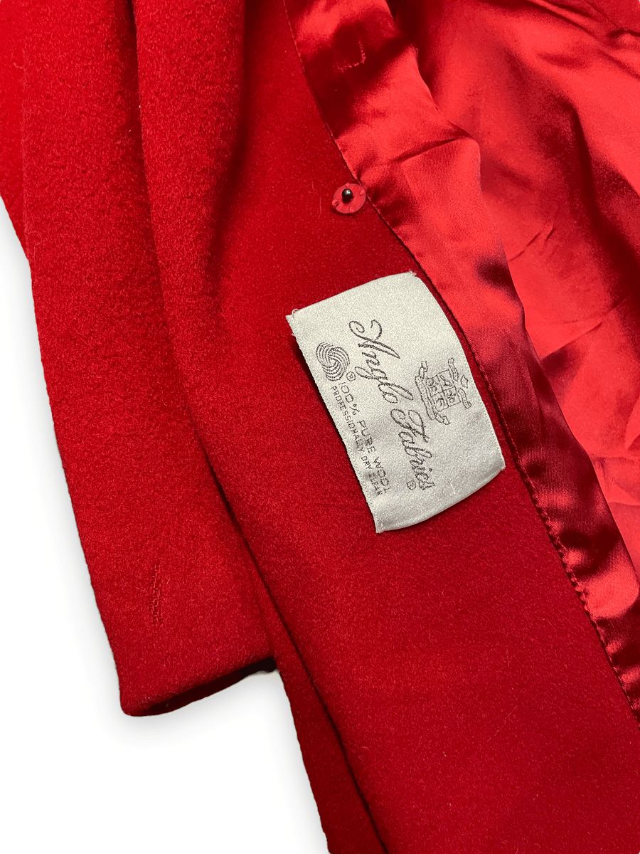 80s Diane von Furstenberg Vintage Red Wool Coat Union Made in USA Size M Jackets & Coats Public Butter 