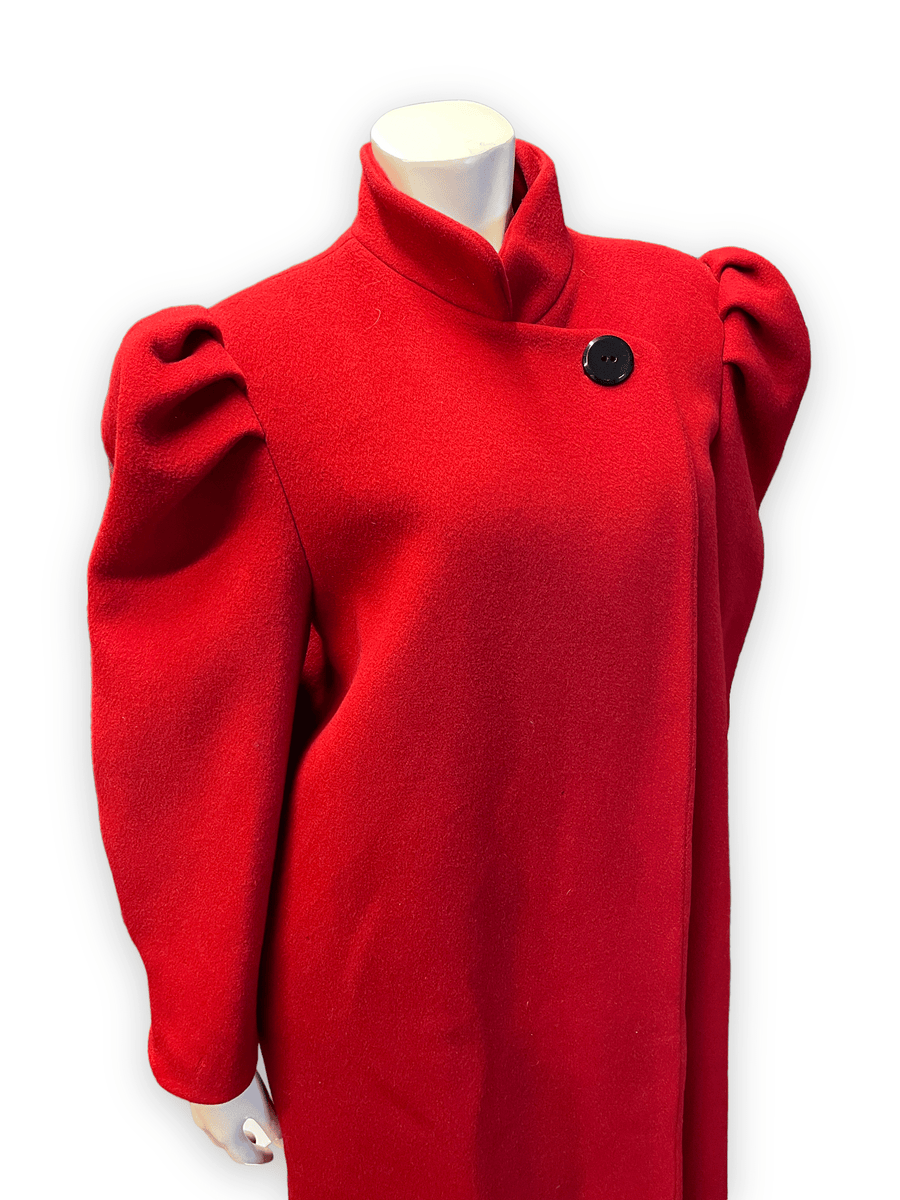 80s Diane von Furstenberg Vintage Red Wool Coat Union Made in USA Size M Jackets & Coats Public Butter 