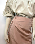 Alexander McQueen Vintage Designer Blush Pink Silk Skirt Made in Italy Size 29" Bottoms Public Butter