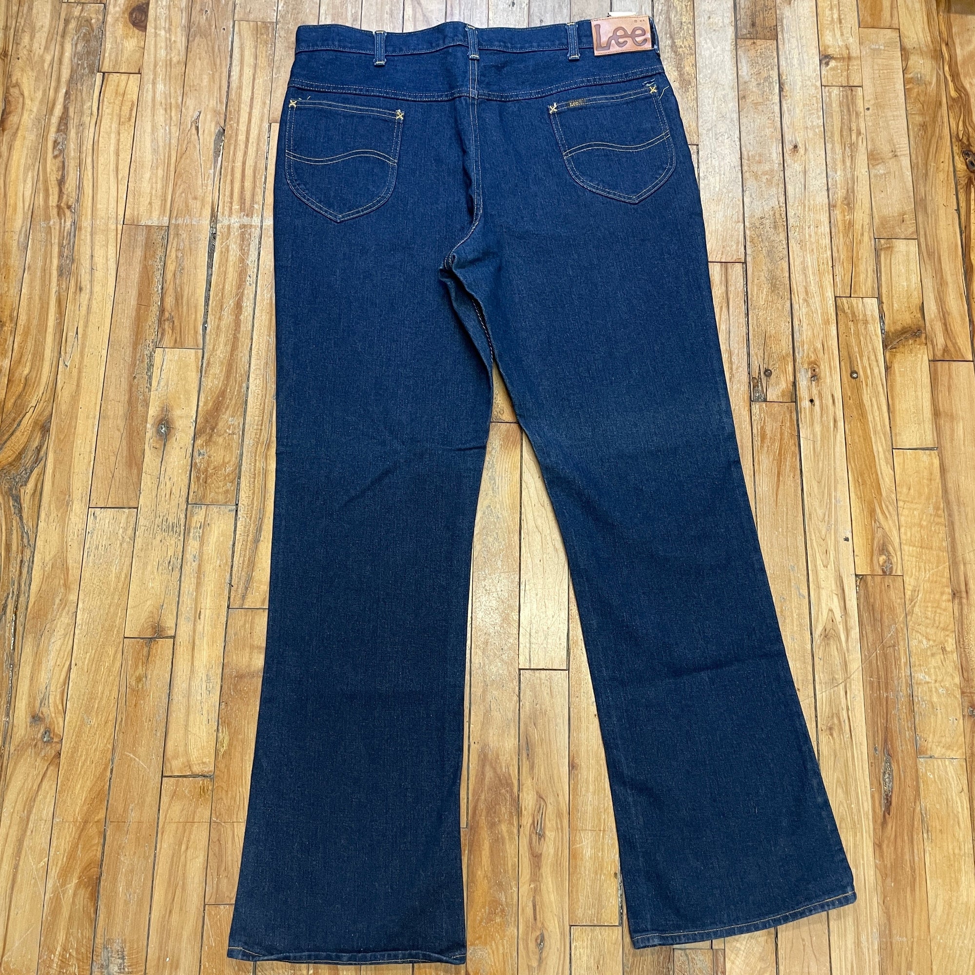 Amazing Deadstock Vintage Lee Deep Wash Jeans Union Made in Canada 40" Waist Bottoms Black Market Clothing