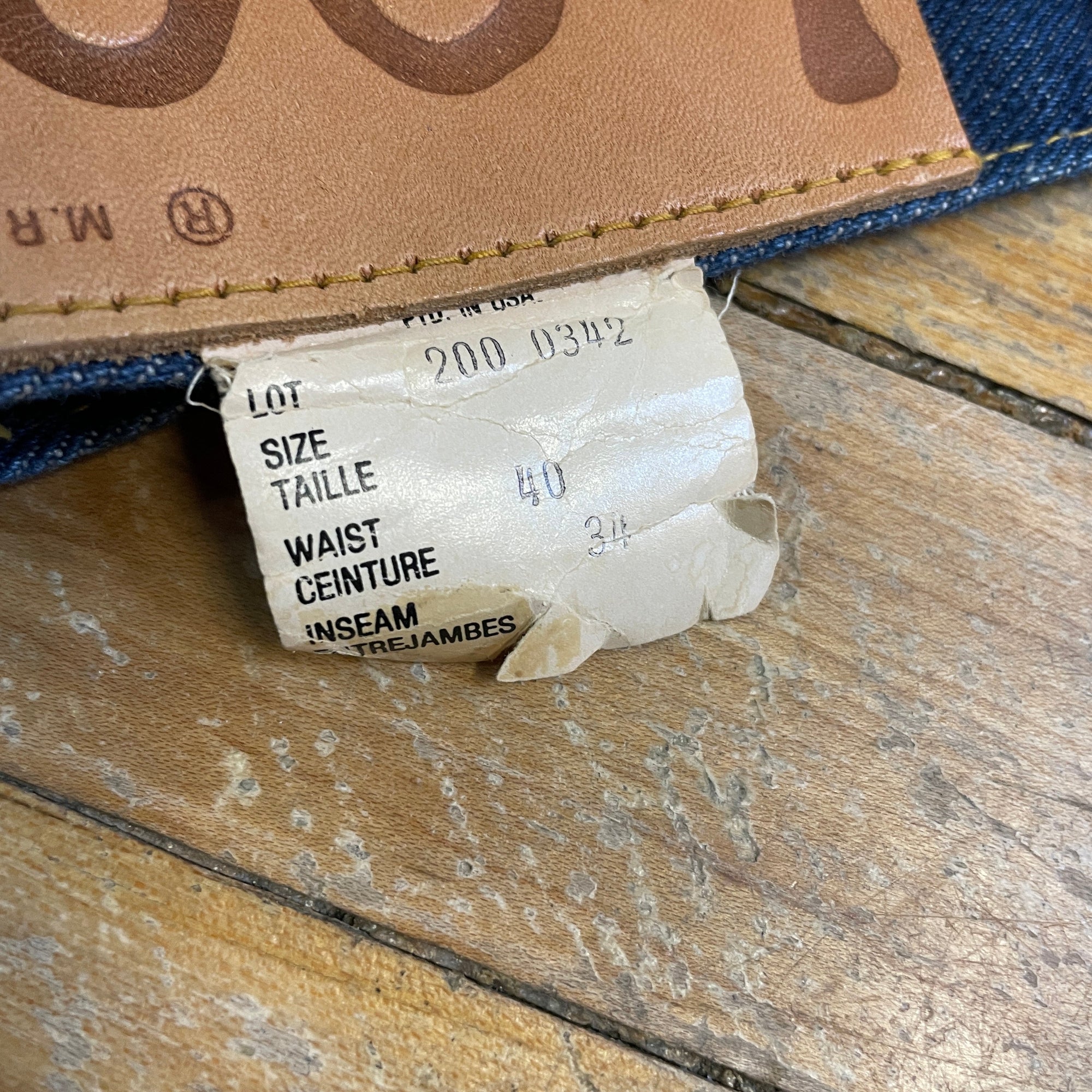 Amazing Deadstock Vintage Lee Deep Wash Jeans Union Made in Canada 40" Waist Bottoms Black Market Clothing