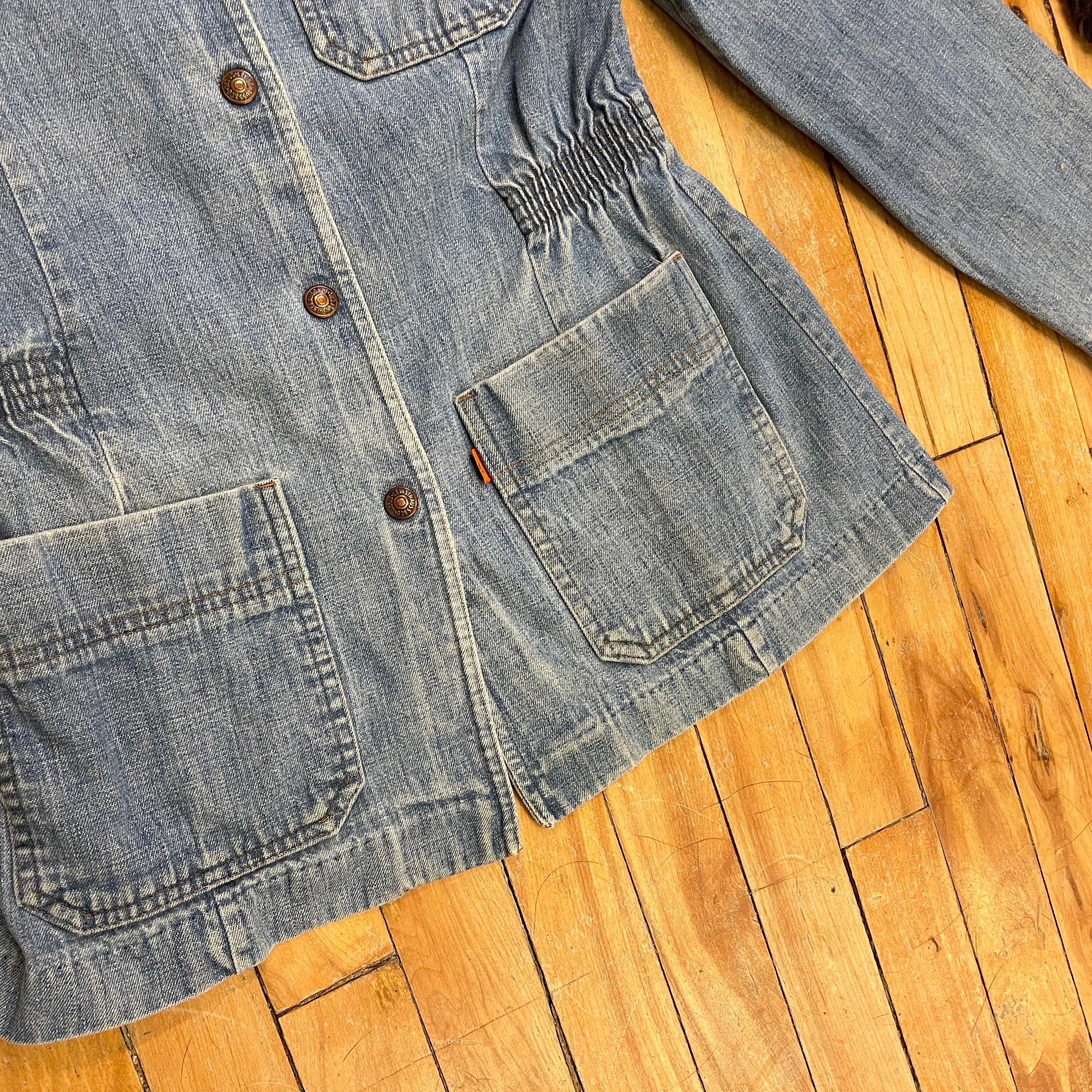 Amazing Rare 70s Levi's Orange Tab Vintage Denim Jacket with Elasticated  Waist Size S