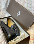 Bottega Veneta Intrecciato Weave Designer Made in Italy Vintage Leather Women's Tassel Loafers in Black with Box Size 6 Accessories Public Butter