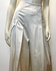 @Brunello Cucinelli Vintage Designer Champagne Palazzo Trousers Size Tops Public Butter